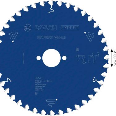 Zaagblad Hout - 190 mm x 30 mm x 40T