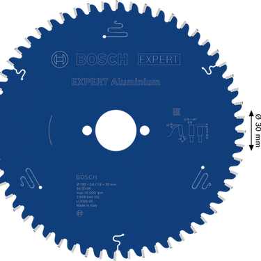 Zaagblad Aluminium - 190 mm x 30 mm x 56T