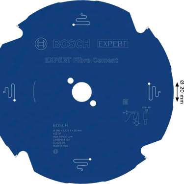 Zaagblad Fibre Cement - 190 mm x 20 mm x 4T