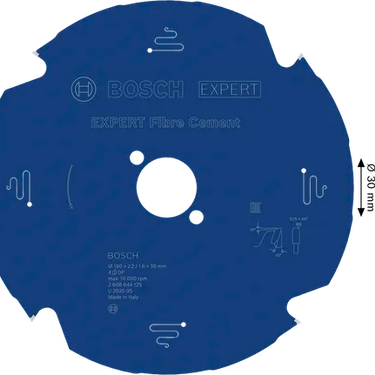 Zaagblad Fibre Cement - 190 mm x 30 mm x 4T