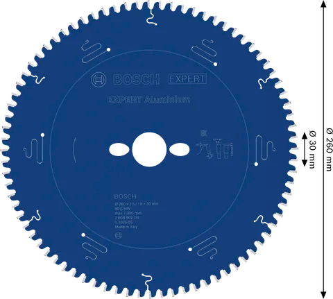 EXPERT Aluminum Circular Saw Blade 260 x 2.5/1.8 x 30 mm