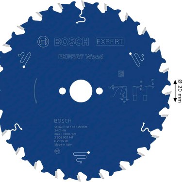Zaagblad Hout - 160 mm x 20 mm x 24T