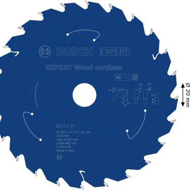 Zaagblad Hout - 160 mm x 20 mm x 24T