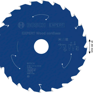 Zaagblad Hout - 190 mm x 30 mm x 24T