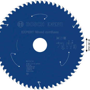 Zaagblad Hout - 190 mm x 30 mm x 60T