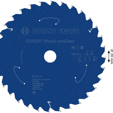 Zaagblad Hout - 185 mm x 20 mm x 32T
