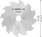 Bosch PRO Wood cirkelzaagblad, 140 x 2,4 x 20 mm