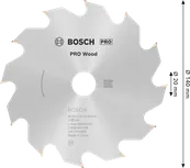 Bosch PRO Wood cirkelzaagblad, 140 x 2,4 x 20 mm