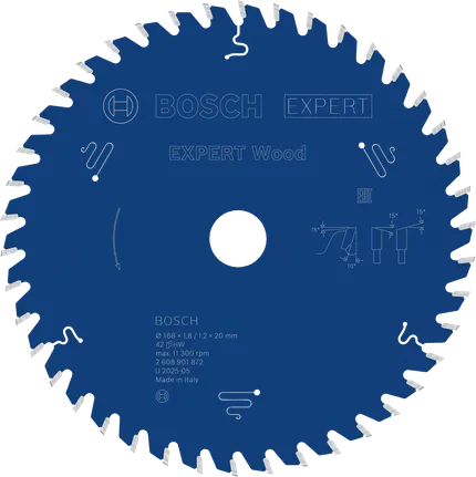 EXPERT Wood Cirkelzaagblad 168 x 1.8/1,2 x 20 mm T42