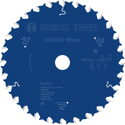 EXPERT Wood Cirkelzaagblad 168 x 1.8/1,2 x 20 mm T28