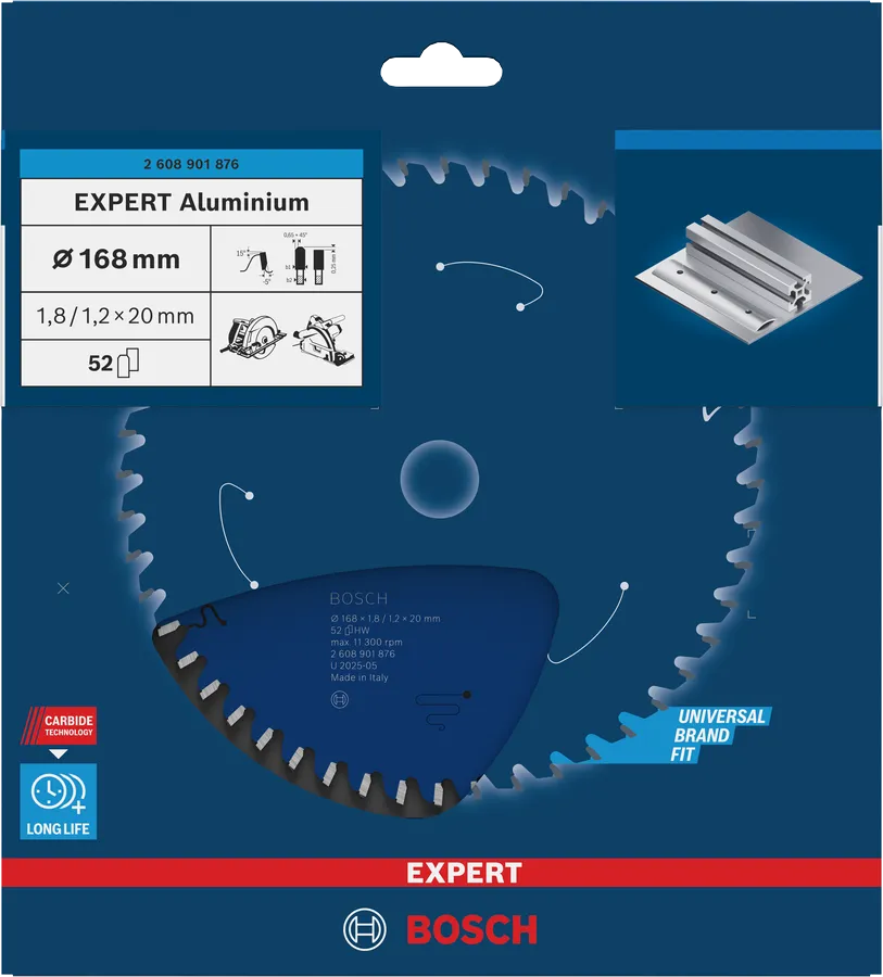 Bosch EXPERT Aluminium cirkelzaagblad, 210 x 2,8/1,8 x 30 mm, T72