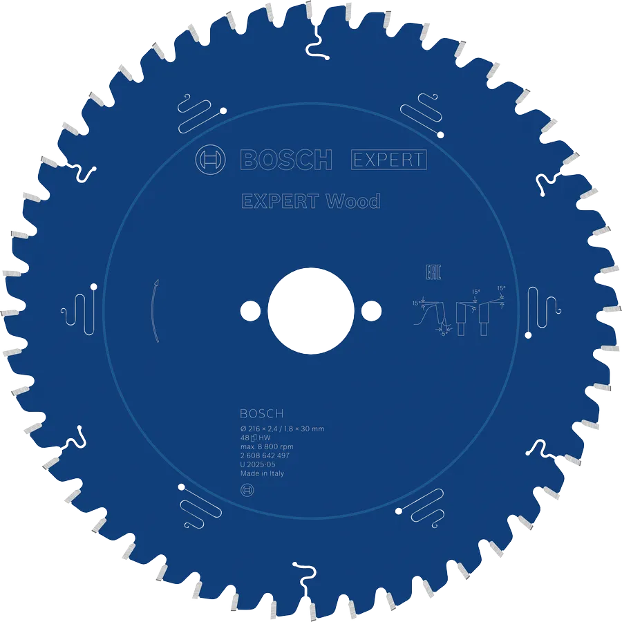 Bosch EXPERT Wood cirkelzaagblad, 216 x 2,4/1,8 x 30 mm, T48