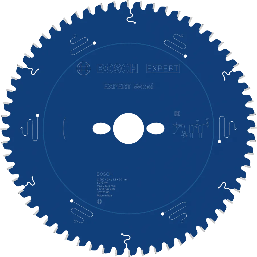 Bosch EXPERT Wood cirkelzaagblad, 250 x 2,4/1,8 x 30 mm, T60