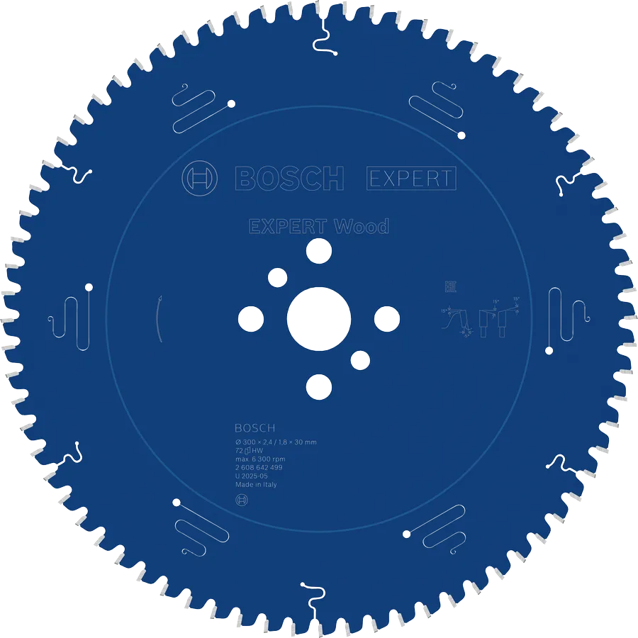 Bosch EXPERT Wood cirkelzaagblad, 300 x 2,4/1,8 x 30 mm, T72