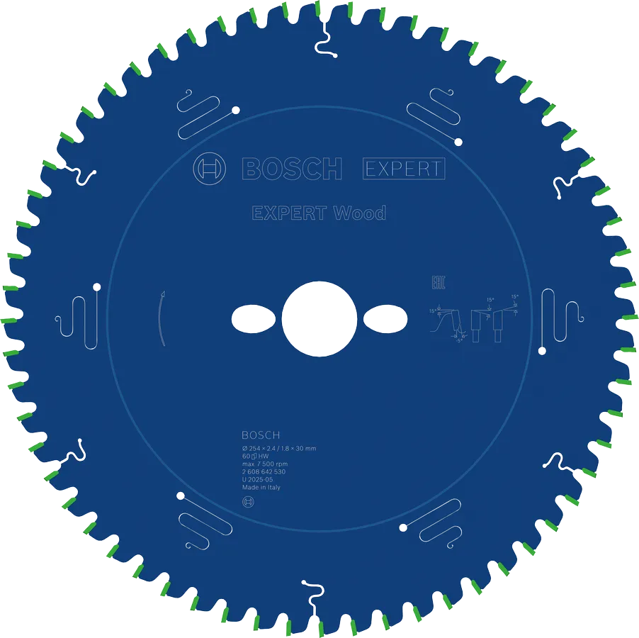 Bosch EXPERT Wood cirkelzaagblad, 254 x 2,4/1,8 x 30 mm, T60