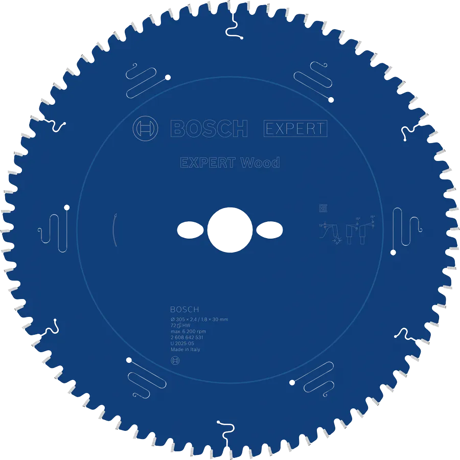 Bosch EXPERT Wood cirkelzaagblad, 305 x 2,4/1,8 x 30 mm, T72