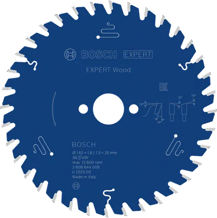 EXPERT Wood Cirkelzaagblad 140 x 1.8/1,3 x 20 mm T36