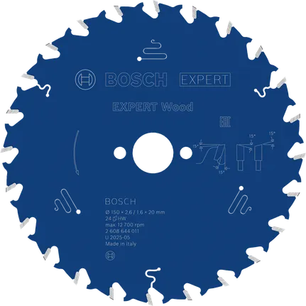 EXPERT Wood Cirkelzaagblad 150 x 2.6/1,6 x 20 mm T24