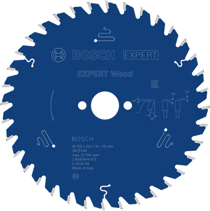 EXPERT Wood Cirkelzaagblad 150 x 2.6/1,6 x 20 mm T36