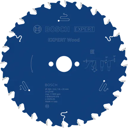 EXPERT Wood Cirkelzaagblad 160 x 2.6/1,6 x 20 mm T24