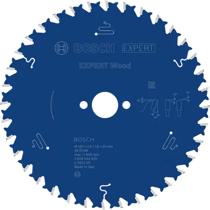 EXPERT Wood Cirkelzaagblad 160 x 2.6/1,6 x 20 mm T36