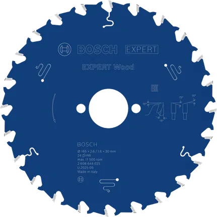 EXPERT Wood Cirkelzaagblad 165 x 2,6/1,6 x 30 mm T24