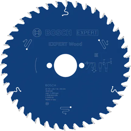 EXPERT Wood Cirkelzaagblad 170 x 2,6/1,6 x 30 mm T40