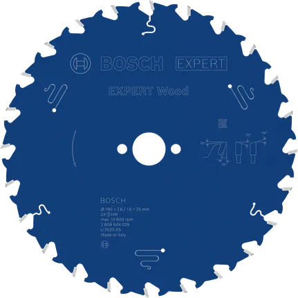 EXPERT Wood Cirkelzaagblad 180 x 2,6/1,6 x 20 mm T24