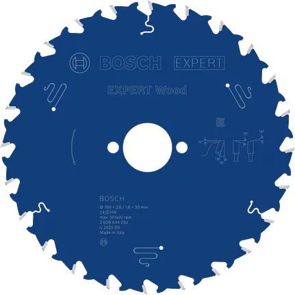 EXPERT Wood cirkelzaagblad, 180 x 2,6/1,6 x 30 mm, T24