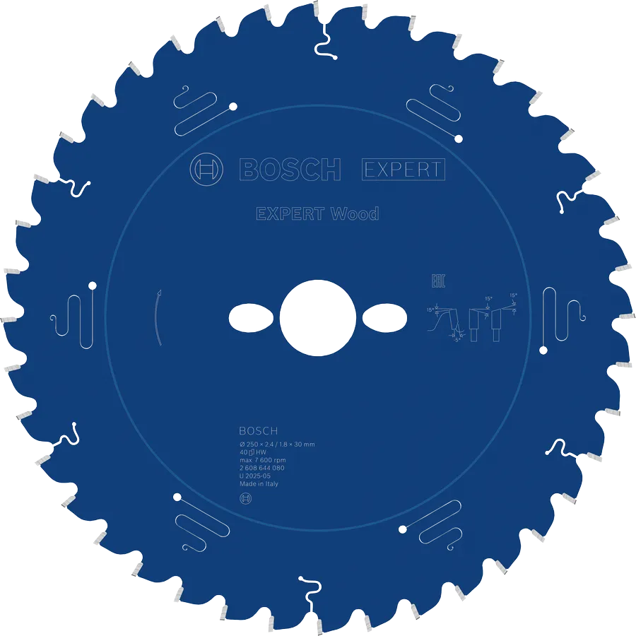 Bosch EXPERT Wood cirkelzaagblad, 250 x 2,4/1,8 x 30 mm, T40