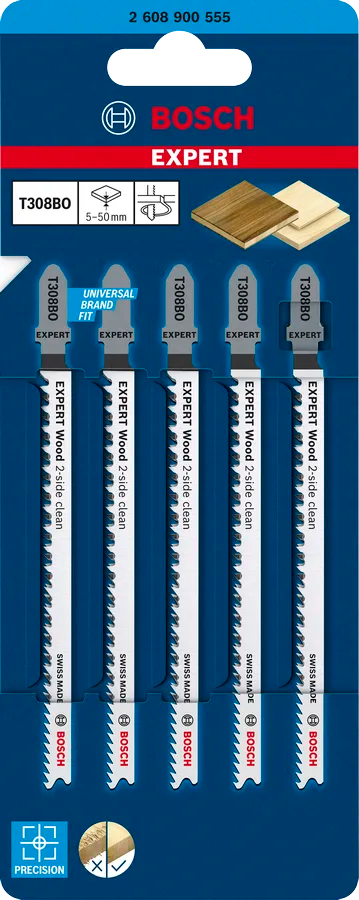 EXPERT Wood 2 Side Clean T308BO Decoupeerzaagblad