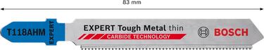 Decoupeerzaagblad - Tough Metal dik - T118AHM - 83 mm - 3 stuks