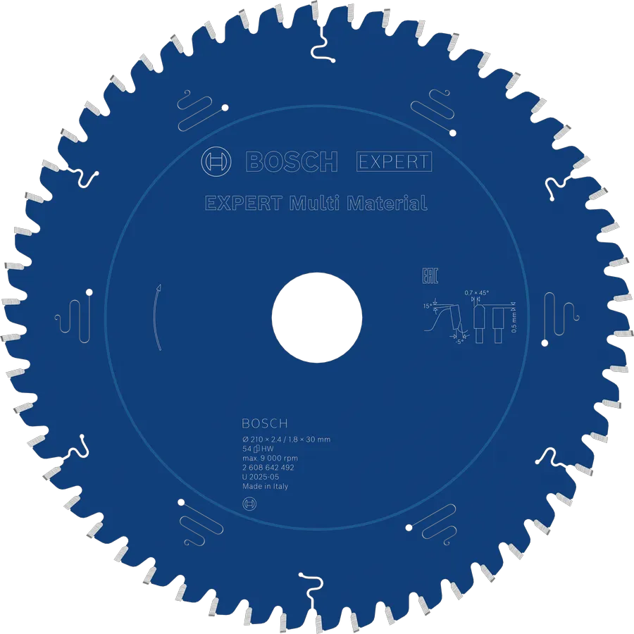 Bosch EXPERT Multi Material cirkelzaagblad 210 x 2,4/1,8 x 30 mm, T54