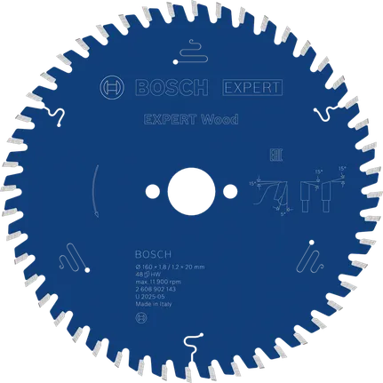 EXPERT Wood Cirkelzaagblad 160 x 1,8/1,2 x 20 mm T48