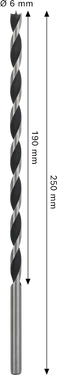 Houtboor 6 mm x 190 mm