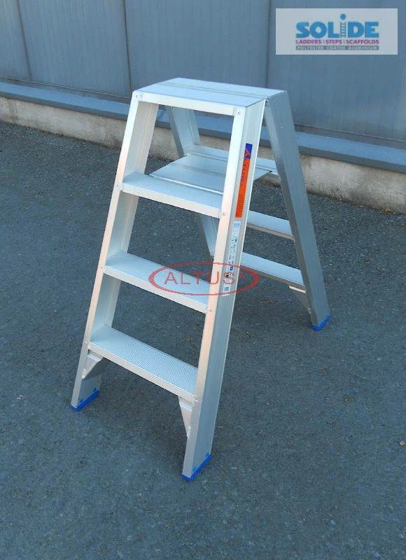 SOLIDE Dubbele trapladder 2x4 treden