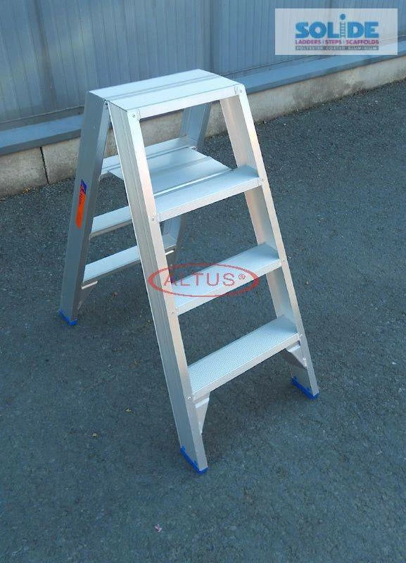 SOLIDE Dubbele trapladder 2x4 treden